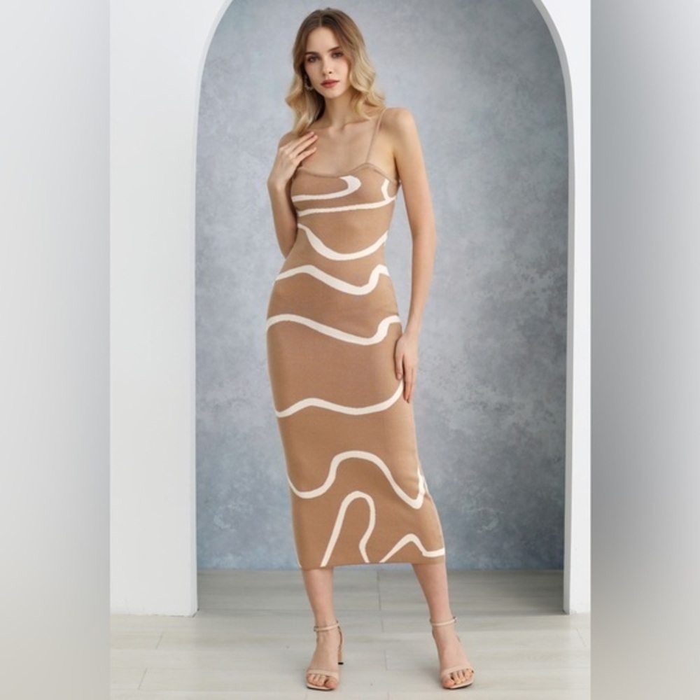 SALE | Chicwish knit cami maxi dress tan color NWOT